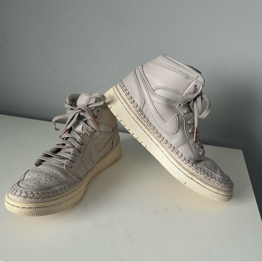 [8.5] Nike Air Jordan 1 Retro High Premium Desert Sand Baseball Stitch Wmns - Picture 3 of 16